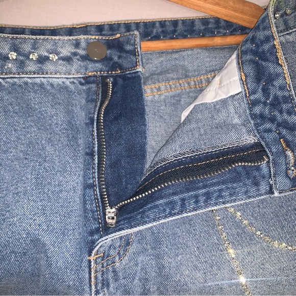 Cider Blue Rhinestone Mini Skirt - Picture 4 of 5